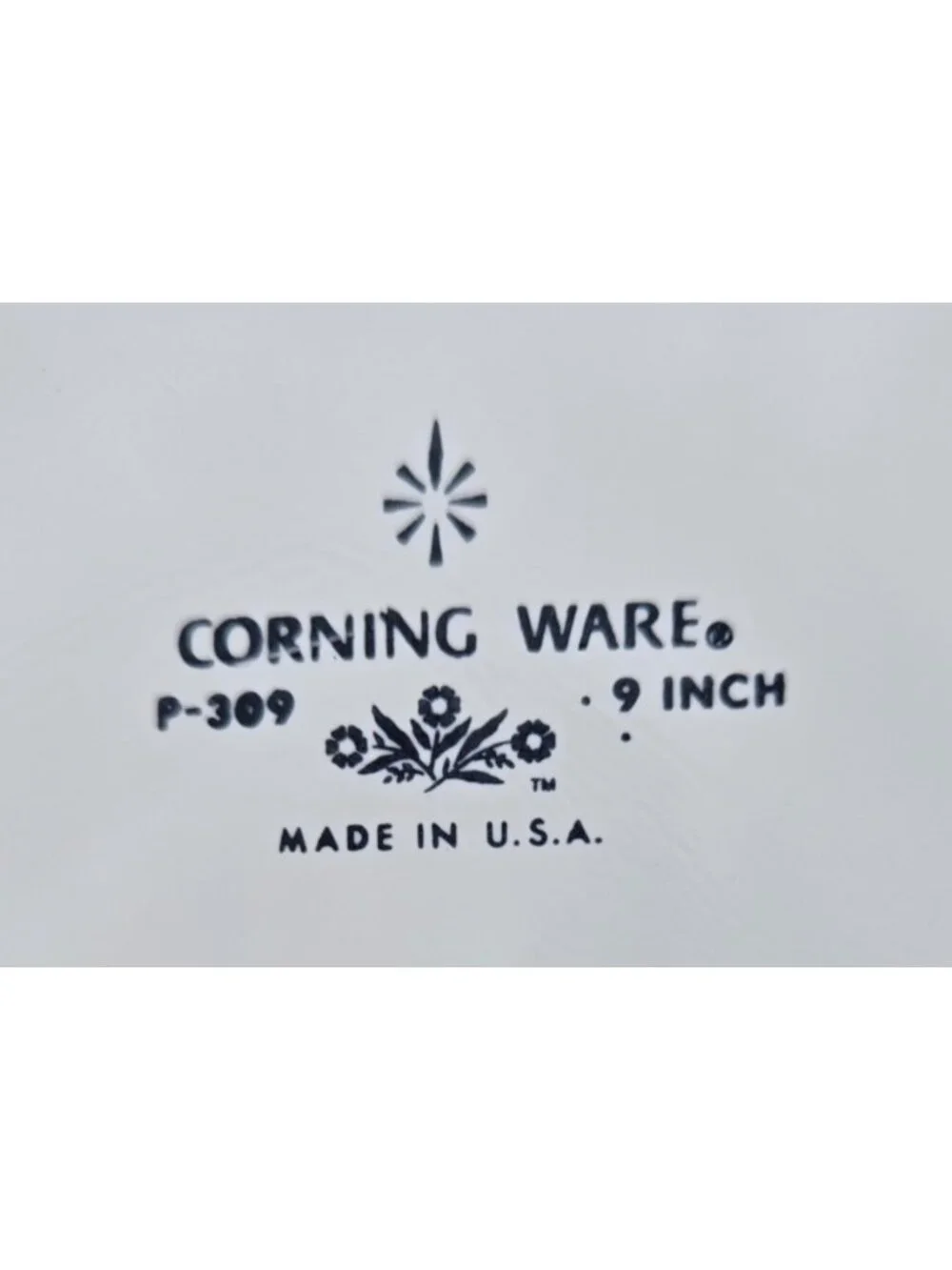 Corning Ware Blue Cornflower P-309 Pie Plate Baking Serve Dish Vintage